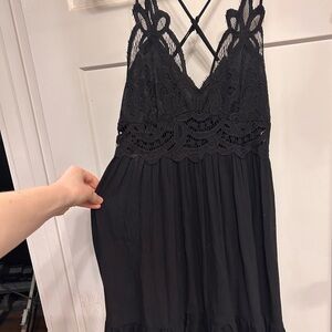 Buckle Black Lace Dress